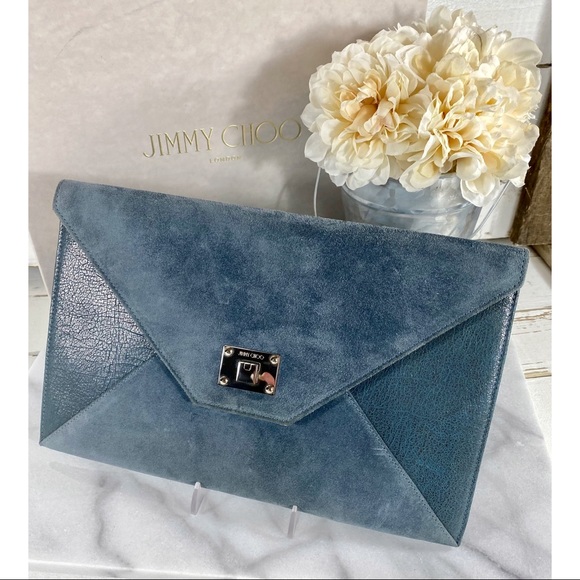|SOLD| Jimmy Choo Leather & Suede Envelope Clutch/Pouch - Picture 2 of 10